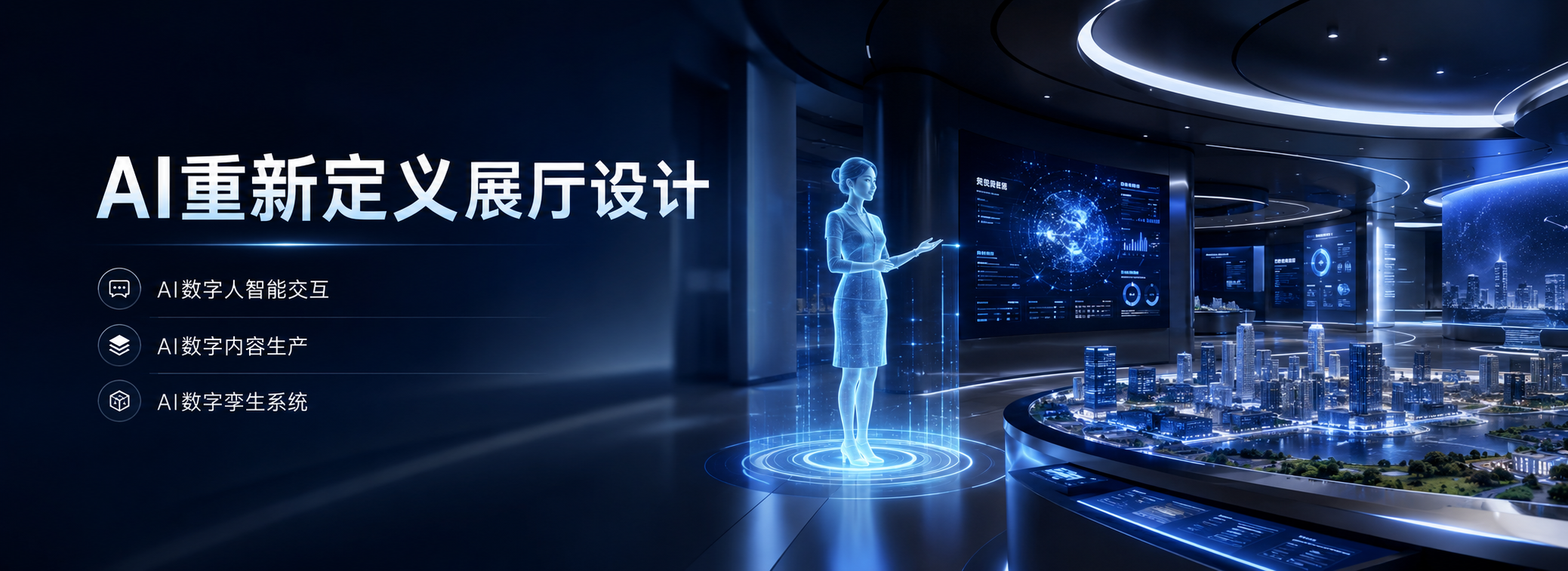 AI重新定义展厅设计：AI数字人、AI数字内容生产、AI数字孪生系统